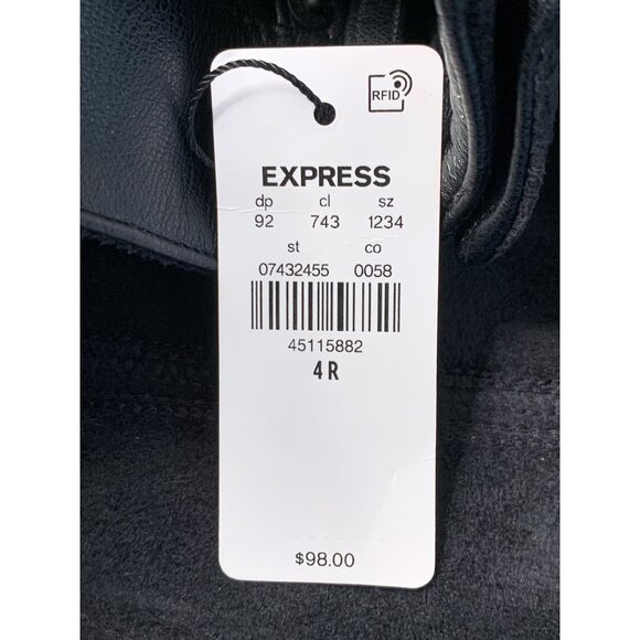 Express Wide Leg HR Buttery Soft Faux Leather Pants Size 4R Black RT10294 - Picture 7 of 12